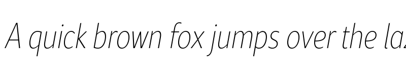 Preview of FONTSPRING DEMO - Rival Sans Narrow Thin italic Regular font