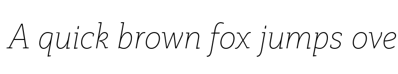 Preview of FONTSPRING DEMO - Rogliano Thin Italic font