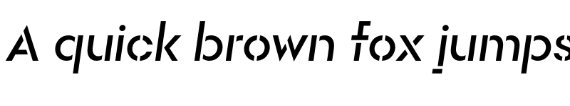 Preview of FONTSPRING DEMO - Rothek Stencil Medium Italic font
