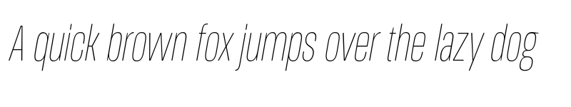 Preview of FONTSPRING DEMO - Thin Ultra Cn It Italic font