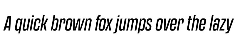 Preview of FONTSPRING DEMO - Transducer Condensed Medium Italic Regular font
