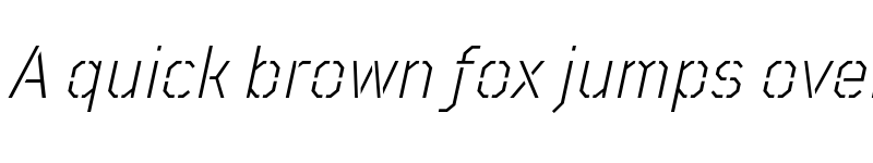 Preview of FONTSPRING DEMO - TT Mussels Stencil Light Italic font