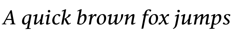 Preview of FONTSPRING DEMO - Vernacular Serif Roman Italic font