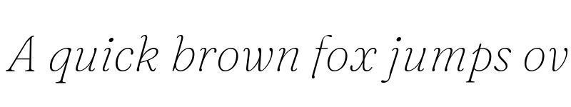 Preview of Fraunces 9pt S000 Thin Italic font