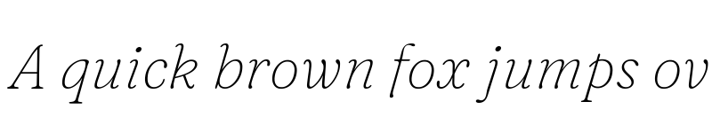 Preview of Fraunces 9pt S050 Thin Italic font
