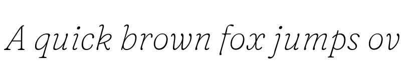 Preview of Fraunces 9pt S100 Thin Italic font