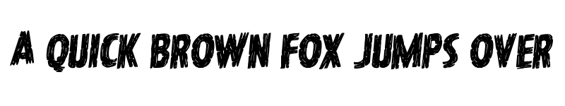 Preview of Hanging Tree Staggered Rotalic Italic font