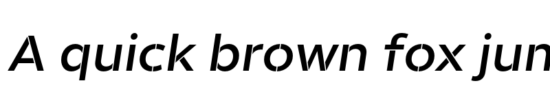 Preview of Helios Stencil Semi Bold Italic font