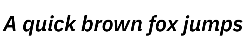 Preview of IBM Plex Sans SemiBold Italic font