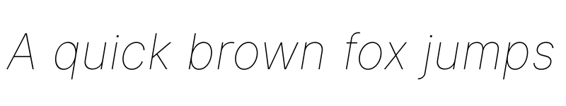 Preview of Inter Thin Italic BETA font