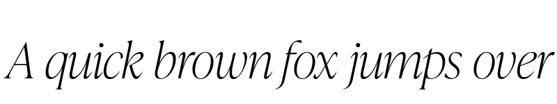 Preview of IvyPresto Display Thin Italic font