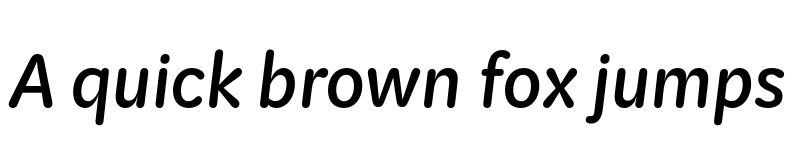 Preview of KitRounded Medium Italic font