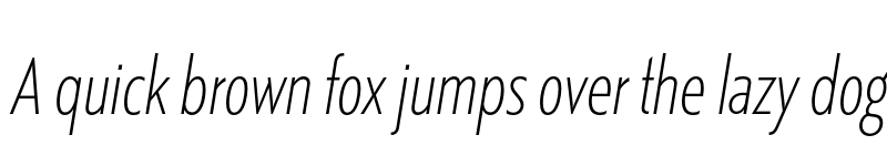 Preview of Kranto Cond Thin Display Italic font