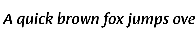 Preview of Leksa Sans Demi Bold Italic font