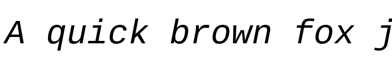 Preview of Liberation Mono Italic font