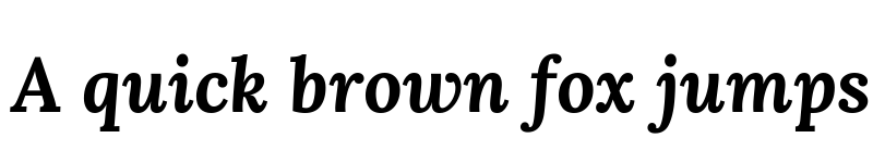 Preview of Lora Bold Italic font