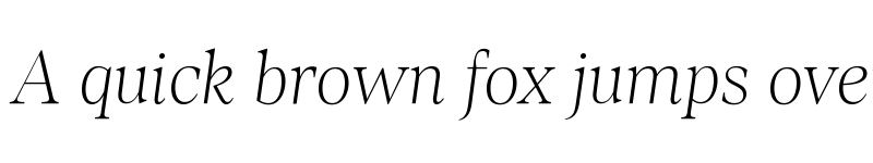 Preview of Loretta Display VF ExtraLight Italic font