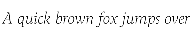 Preview of Maecenas Thin Italic font