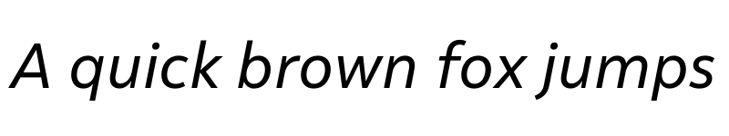 Preview of Malva Italic font