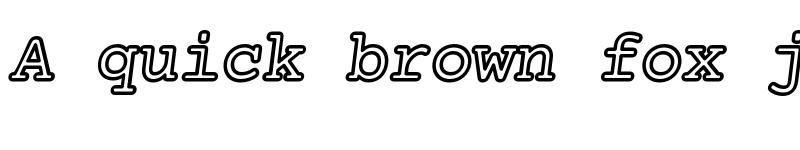 Preview of Mechanical Bold Outline Oblique font