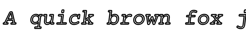 Preview of Mechanical Regular Outline Oblique font