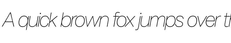 Preview of Milligram Macro Trial Thin Italic font