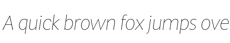 Preview of MultiDisplay Thin Italic font
