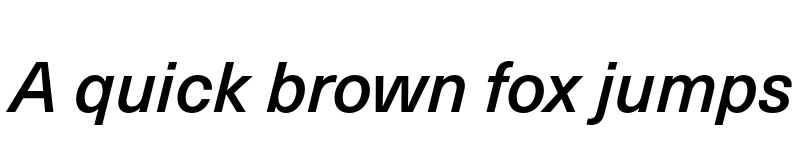 Preview of Neue Haas Unica W1G Medium Italic font