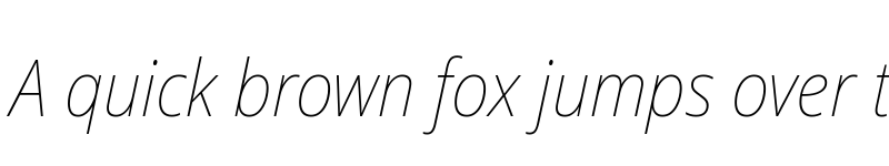 Preview of Noto Sans SemiCondensed Thin Italic font