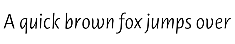 Preview of Novel Sans Pro Light It font