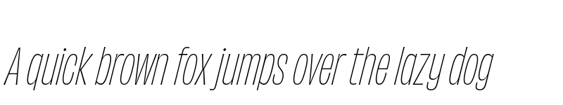 Preview of Obviously Condensed Thin Italic font