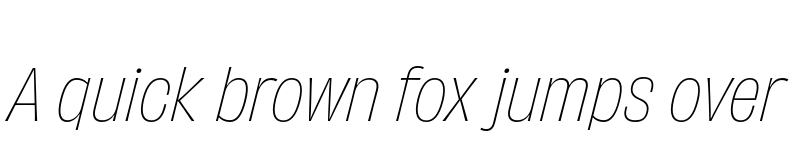 Preview of Obviously Narrow Thin Italic font