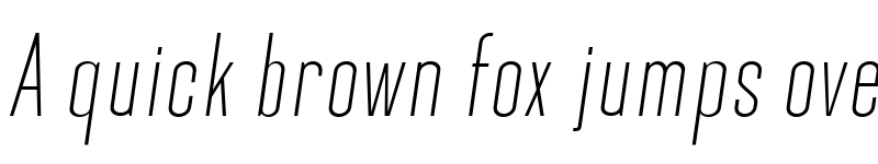 Preview of Okana ExtraLight Oblique font