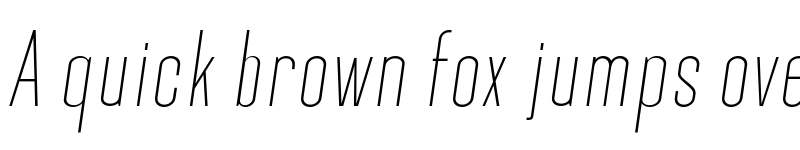 Preview of Okana Thin Oblique font