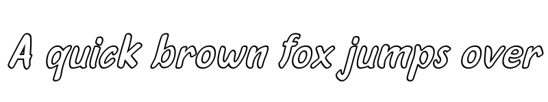 Preview of Oleander Cakes Outline Italic Regular font