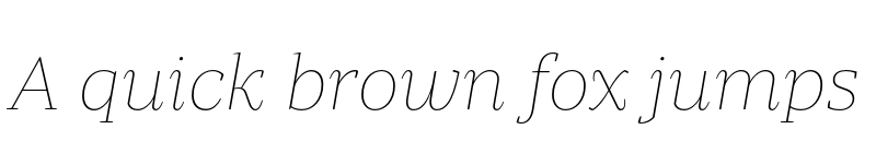 Preview of Periodico Display TRIAL Thin Italic font