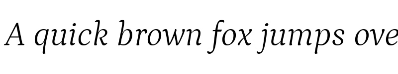 Preview of Petrona Light Italic font