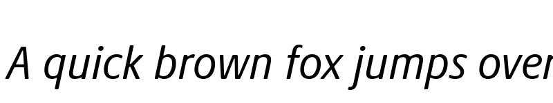 Preview of Praxis Next Condensed Italic font