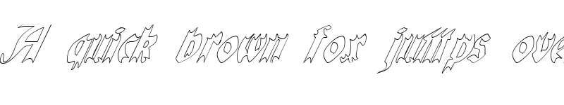 Preview of QuaelGothicHollowItalics Regular font