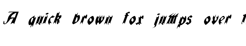 Preview of QuaelGothicItalicsCondensed Regular font