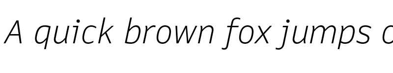 Preview of Queue Light Italic font