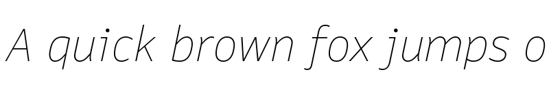 Preview of Queue Thin Italic font