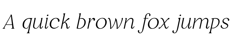 Preview of Restora Thin Italic font