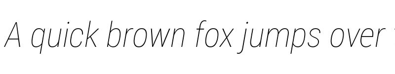 Preview of Roboto Condensed Thin Italic font