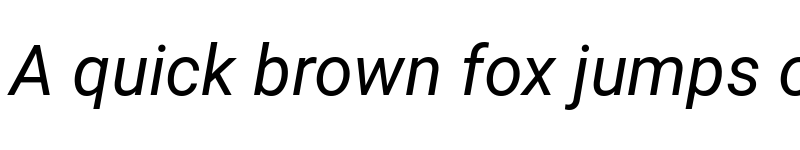 Preview of Roboto Italic font