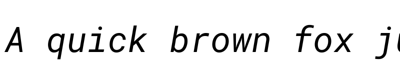 Preview of Roboto Mono Italic font