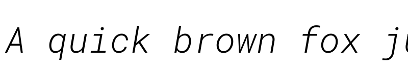 Preview of Roboto Mono Light Italic font