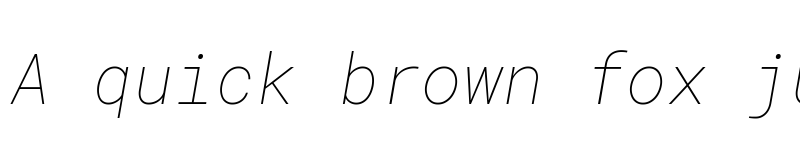 Preview of Roboto Mono Thin Italic font