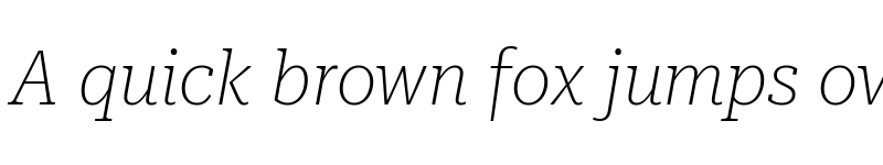 Preview of Roboto Serif 28pt SemiCondensed Thin Italic font