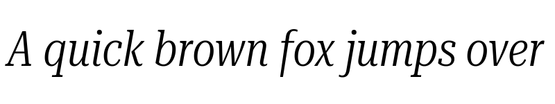 Preview of Roboto Serif 72pt ExtraCondensed Light Italic font